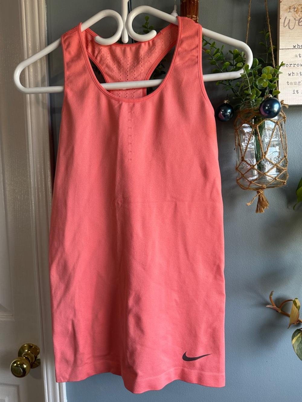 Nike Coral Pink Racerback Athletic Long Tank